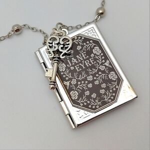 Jane Eyre Book Charm Locket with Skeleton Key